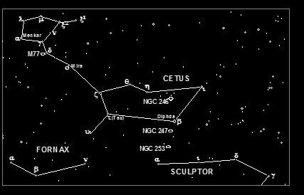 Constellations of Cetus, Sculptor and Fornax